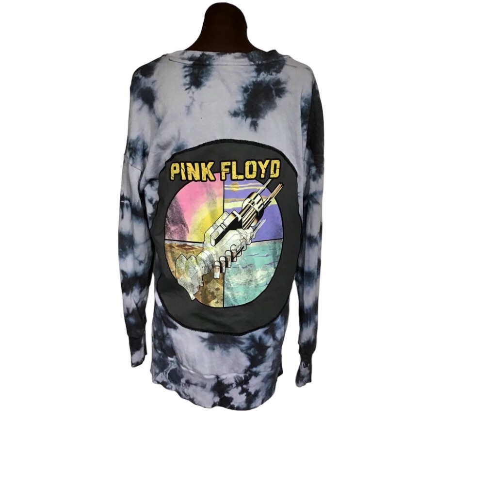 Pink Floyd Tie Die Sweatshirt Upcycled / Oversized / XL